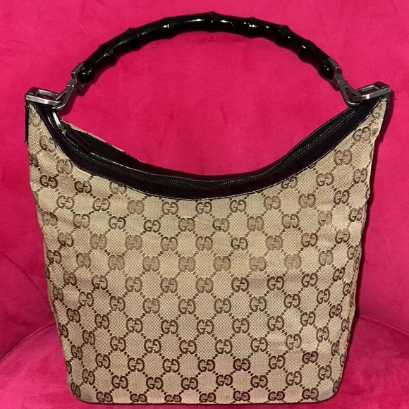 Gucci bamboo strap shoulder tote hobo purse - Picture 16 of 16
